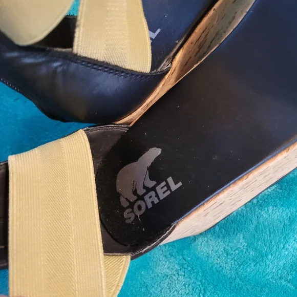 Nwt sorel cork bottom wedge sandals size 11 - Picture 2 of 8